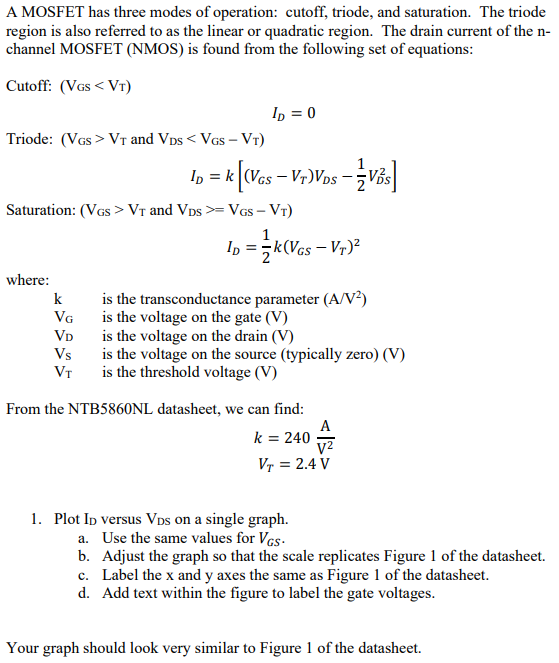 MOSFET Equations: Key Formulas for Cutoff, Linear, and Saturation Regions